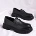 Carefully Selected Slip-on Leather For Small Individuals, Height-increasing Men's Round-toe Thick-soled Casual Shoes,_vogvips.com