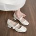 French Retro Mary Jane Shoes With Thick Heels Chinese Style Shallow Mouth High Heels Women_vogvips.com