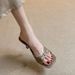 Summernew Arrival Black Satinbows Square Toe Sandals For Women Daily Work Clothingslimming Lookeasiest For Match Medium Heel_vogvips.com
