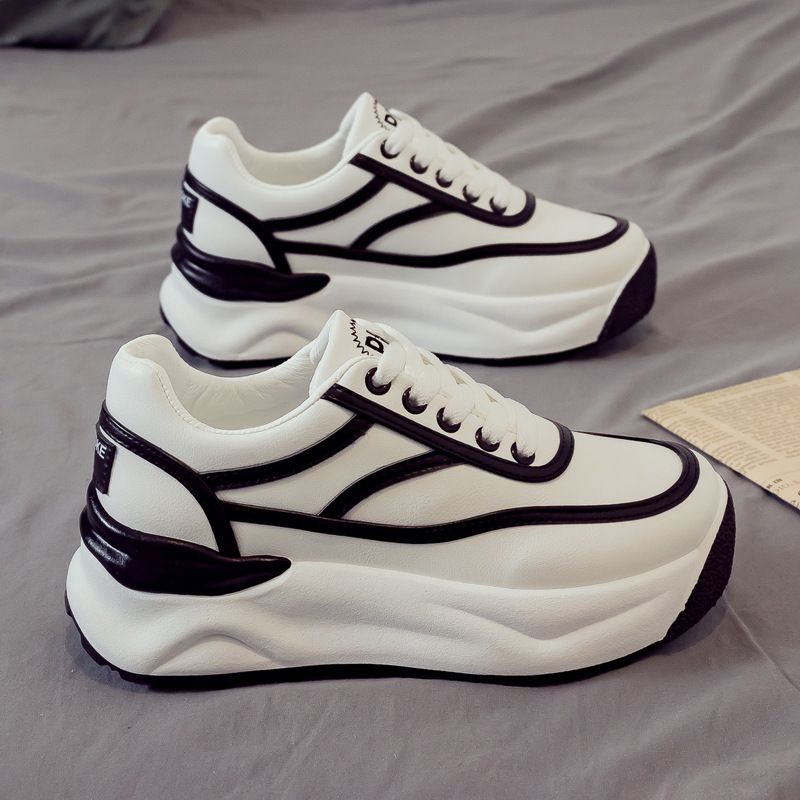 2024 Spring New Versatile White Sneakers For Women, Sports Casual Dad Shoes, Ins Trendy Thick-Soled Internet Celebrity_vogvips.com