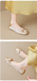 French Single Shoes Women's Flat Bow Grandma Shoes Soft Sole Light Mouth Silver Mary Jane Shoes_vogvips.com