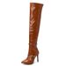 2023 Sexy Stiletto Side Zipper Fashion 40-48 Large Size Pointed Toe Patent Over-the-Knee Boots_vogvips.com
