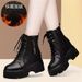 Women's Martin With Fleece Lining 2025 Autumn Winter Thick Sole Short For Petite Women Height Increasing British Style_vogvips.com