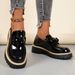 Women's Winter Leather Shoes Low Top Single Bowknot plus Size Platform Style in Stock_vogvips.com