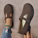 Women's New Round Toe Belt Buckle Single Fashionable British Style Leather Shoes, Thick Heeled Women's Shoes_vogvips.com
