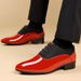Men's Fashionable Low-Cut Business Casual Shoes - Pointed Toe PU Leather Oxfords With Soft Rubber Sole For Office & Daily Wear With Glossy Soft Sole_vogvips.com