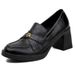 High-heeled Loafers, One-pedal Commuting Thick-heeled Single Shoes, Small Leather Shoes For Women_vogvips.com