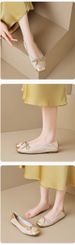 French Single Shoes Women's Flat Bow Grandma Shoes Soft Sole Light Mouth Silver Mary Jane Shoes_vogvips.com