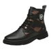 Martin Boots Men's High-top Shoes Men's Short Boots Printed Heightening Casual Men's Tooling Boots Men's Leather Boots_vogvips.com