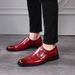 Autumn New Business British Double Button Leather Shoes, Extra Large Men's Shoes_vogvips.com