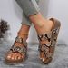 Large Casual For Women 2025 New Flat Thick Bottomed Cross Woven Solid Color Sandals_vogvips.com