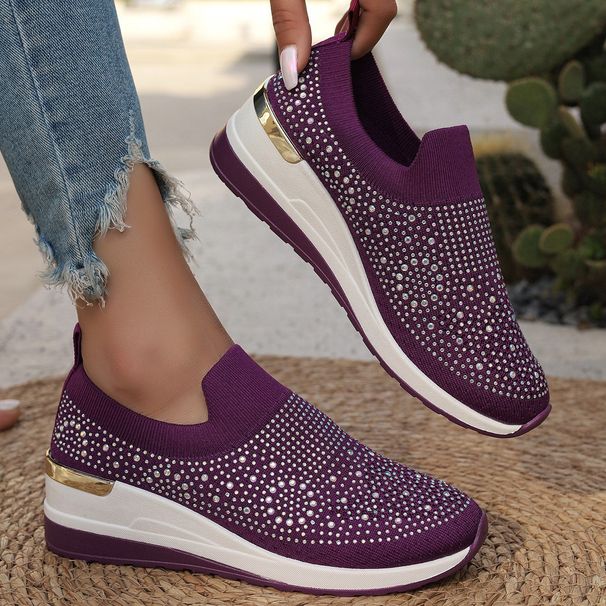 Orange Rhintone Casual Sneakers Breathable Wedge Women Lightweight Slip On 2024 New Comfortable Spring Mh Sports_vogvips.com