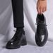 Hand-held pattern thick-soled leather shoes trend British formal business leather shoes male Hugh groom wedding Derby shoes a generation of hair_vogvips.com