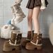 2026 European Style Thick-Soled Platform Fleece-Lined Thickened Snow Boots For Women Autumn Winter New Versatile Warm_vogvips.com