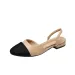 Patchwork Leather Slingbacks Womens Fashion Flat Heel Formal Ladies Sexy Sandals Dress Wedding Party Shoes 250120_vogvips.com