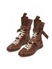 Women Boxing Boots Cowhide Version~Flat Inner Height Increasing Martin For Women 2025 New Boxing Suede Leather Lace-Up Short German_vogvips.com