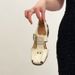 French Resort Style Roman For Women With Belt Buckle, Hollowed-out Low-heeled Genuine Leather Sandals_vogvips.com