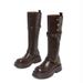 2025 Spring And Autumn Genuine Leather Thick-Soled Melard Long For Women, Fleece-Lined Versatile High Tube Riding Boots_vogvips.com