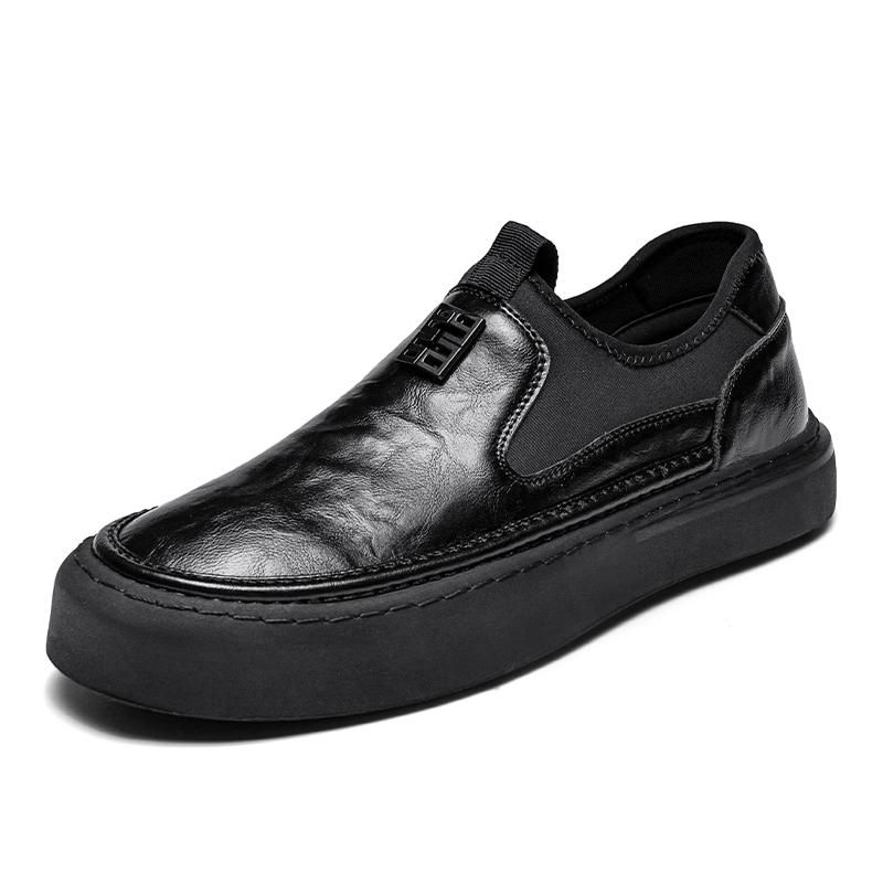 Fashion Black Casual Board Shoes Minimalist And Classic Design Style Office And Driving Daily Outdoor Walking Youth Quality Shoes Hot_vogvips.com