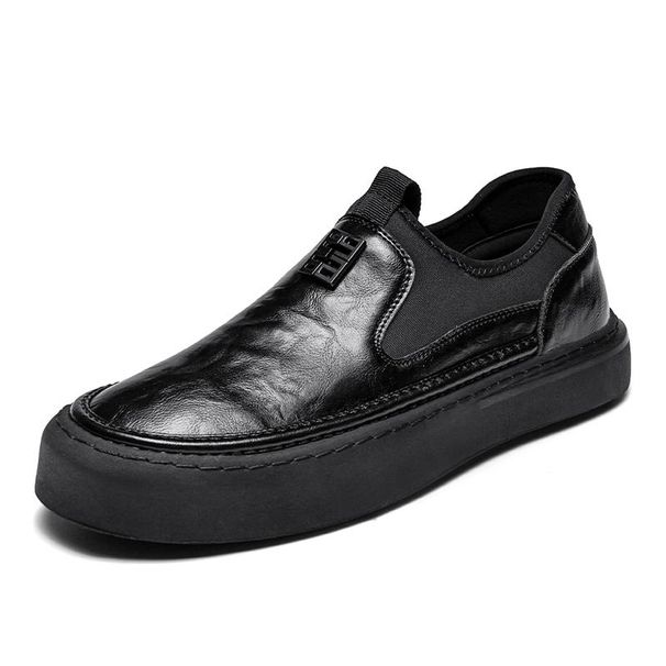Fashion Black Casual Board Shoes Minimalist And Classic Design Style Office And Driving Daily Outdoor Walking Youth Quality Shoes Hot_vogvips.com