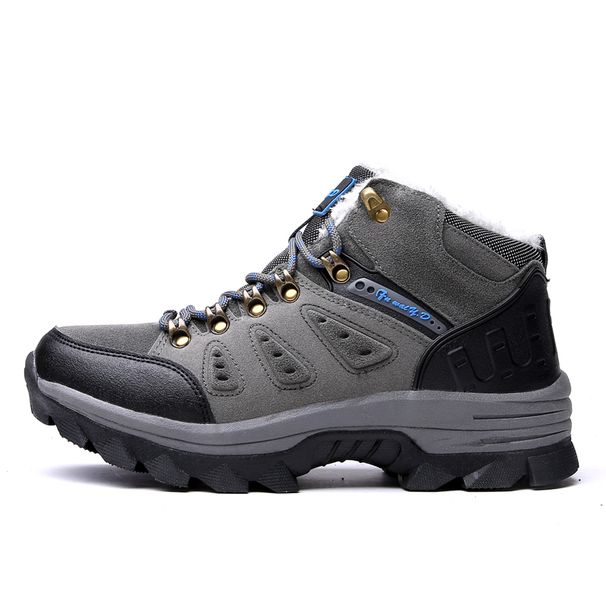 High-top Boots Men Comfortable Warm Plush Anti-slip Outdoor Hiking Shoes Men Breathable Durable Thick-soled Soft Snow Boots Men_vogvips.com