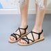 2023 New Fashion Summer Flat Beach Comfortable Roman Large Size Women's Sandals Slip-On_vogvips.com