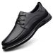 Men's Casual Leather Shoes Men's Leather Lace-up Single Shoes Dad Shoes Large Size Men's Leather Shoes_vogvips.com