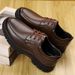 Dad Casual British Style Lace-up Soft Sole Non-slip Wear-resistant Business Formal Leather Trendy Men's Shoes_vogvips.com