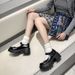 Mary Jane For Women, Plus Size, 2025 Spring New Style, Small Leather Shoes, Heel, Thick Sole, Versatile With Skirts,_vogvips.com
