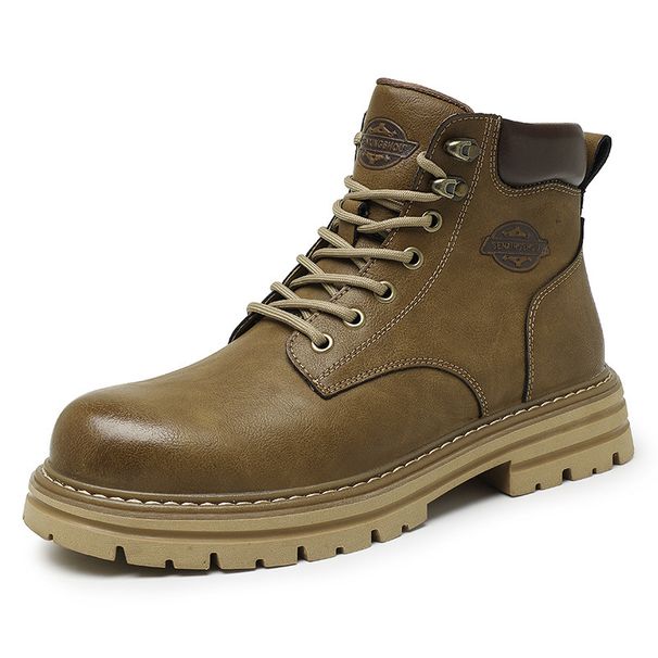 Martin Boots Men's Leather Comfortable Breathable Thick-soled Big Yellow Boots Live Stream Lace-up Tooling Boots Short Boots_vogvips.com