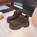Melard Martin For Women, Autumn New Thick-Soled Height-Increasing Versatile Yellow Boots, Lace-Up Short Boots_vogvips.com
