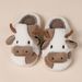 Winter Indoor Fluffy Slippers Unisex Cute Cartoon Cow Baotou Thick Warm Plush Cotton Couples Slippers Soft Comfortable House Shoes_vogvips.com