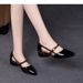 Elegant Versatile Hollow One-Strap Buckle Soft Leather Closed-Toe Sandals For Women Summer Mid-Heel Korean Style Pointed_vogvips.com