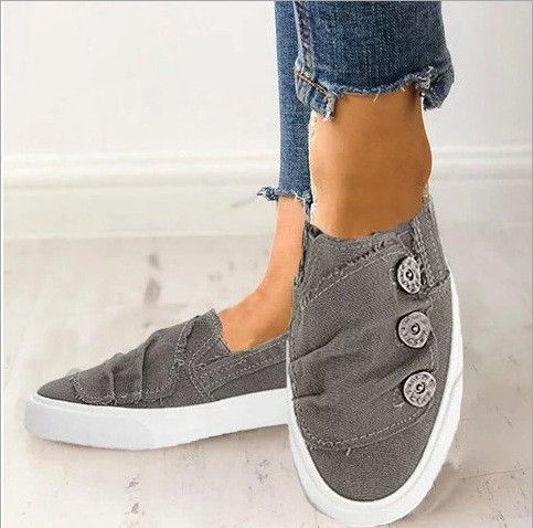2023 Summer Wish Foreign Trade New Cross-Border Plus Size Denim Couple Style Button Loafers Women's Shoes_vogvips.com