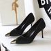 Skinny High Heels Thin Heel Light Mouth Satin Metal Pointed Super High Heel Single Shoes Women's Shoes_vogvips.com
