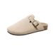 Women's Slippers, Couple Slippers, Plus Size, Decorative Belt Buckle, Roman Sandals, Half Slippers, Lazy Women's Shoes, Breathable._vogvips.com