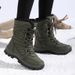Women's Winter Snow Boots With Fleece Lining, Non-Slip TPU Sole, Mid-Calf Height For Warmth And Traction In Cold Weather Travel Warm Cotton Shoes_vogvips.com