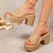 Plus Size High Heeled Sandals For Women Outdoor Summer Style Chunky Sequined Heel European American Style_vogvips.com