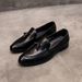 2025s Tassel Men Pointed Toe British Slip-On Men's Casual Leather Shoes 2025 New Trendy Loafers_vogvips.com