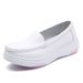 Nurse Shoes Women's Comfortable Non-slip Soft Sole Breathable Hollow Mid-heel Elevating Medical Work Shoes_vogvips.com