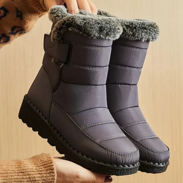 Trend Womens Winter Ankle Low Botas Mujer Waterproof Snow Boots Fur Leather Shoes 241116_vogvips.com