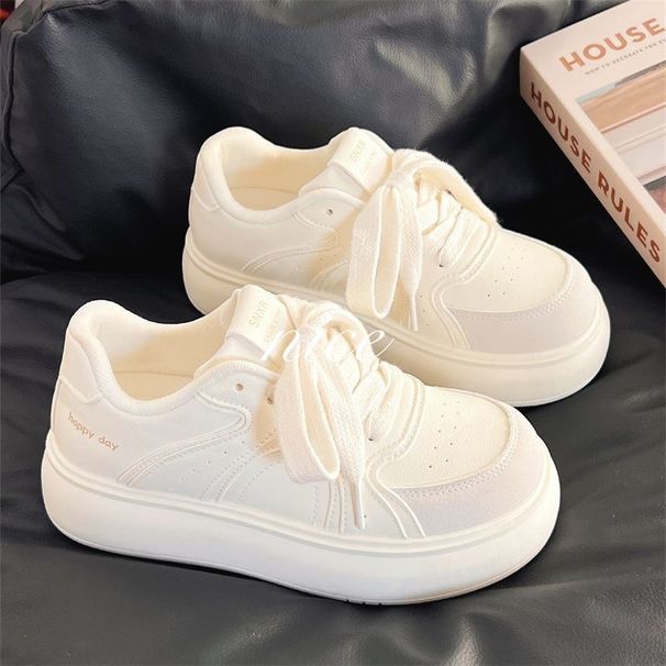Versatile Lightweight Breathable Thick-Soled Sneakers For Women 2026 New Autumn White Height-Increasing Soft-Soled_vogvips.com