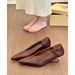 French-style Pointed-toe Retro Wedge-heeled Women's Shoes, Spring And Autumn Elegant Slip-on High-heeled Granny Shoes_vogvips.com