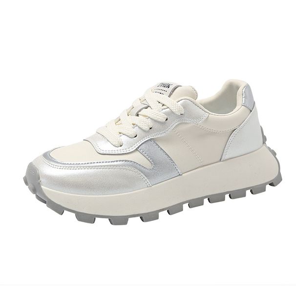 Thick Soled Dad In Spring New Versatile White Trendy Single Shoes Breathable Korean Casual Sports For Women_vogvips.com