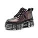 Heavy Metal Dark Rock Locomotive Boots Old Rivets Heightened Thick-soled Boots Thick-soled Heightened Cyberpunk Short Boots_vogvips.com