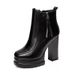 2025 New European And American Style Square Toe Platform Chunky High Heel Ankle Boots With Double Zipper For Women,_vogvips.com