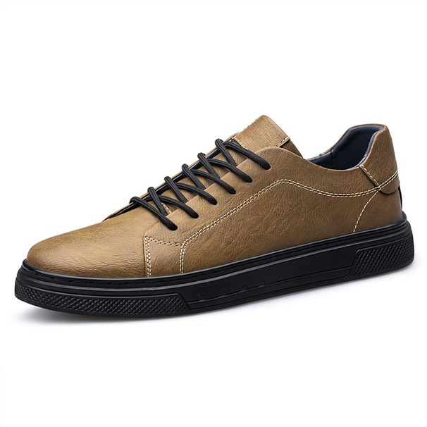Low-top Men's Shoes Cow Two-layer Leather Shoes British Casual Sports Shoes Work Men's Shoes_vogvips.com