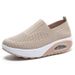 Summer Women Fashion Vulcanized Platform Solid Color Flat Shoes Casual Breathable Wedges Ladies Walking Sneakers_vogvips.com