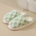 Couple Style Thick Sole Plaid Autumn Cute Flat Slippers Winter Fleece Lined Maternity Warm Cotton Shoes For Women_vogvips.com