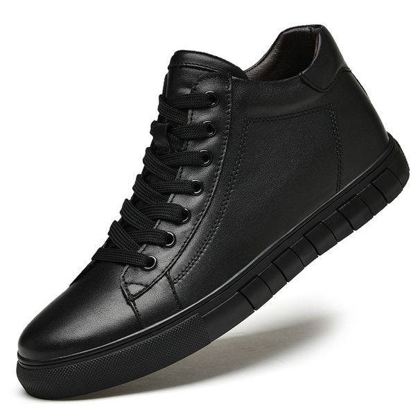 Board Shoes Men's High-top Top Top Layer Velvet Warm Little White Shoes Flat Casual Shoes Men's Shoes_vogvips.com